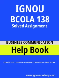 ignou BCOLA 138 solved assignment