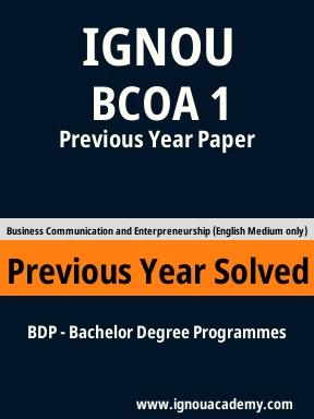 BCOA 1 Previous Year Solved Question Paper