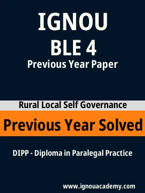 BLE 4 Previous Year Solved Question Paper