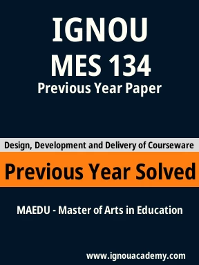 MES 134 Previous Year Solved Question Paper