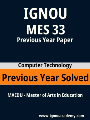 MES 33 Previous Year Solved Question Paper