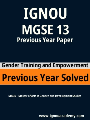 MGSE 13 Previous Year Solved Question Paper