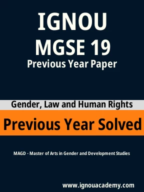 MGSE 19 Previous Year Solved Question Paper