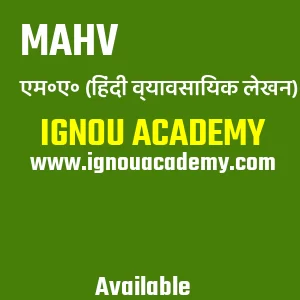 IGNOU MAHV Notes