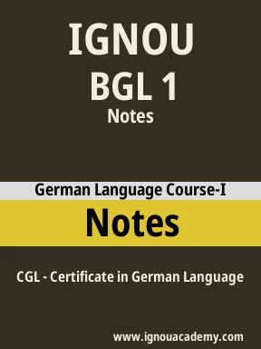 IGNOU BGL 1 NOTES