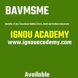 IGNOU BAVMSME Projects