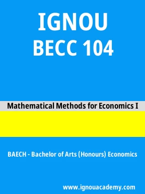 BECC 104 Solved Assignment