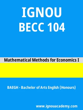BECC 104 Solved Assignment